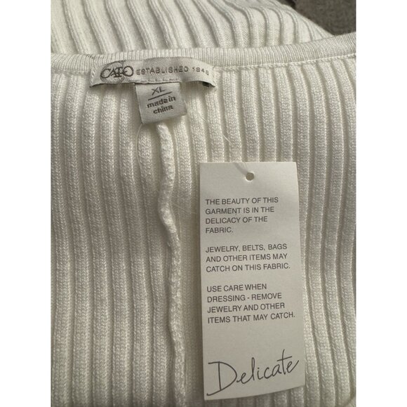 Cato Off-White Ribbed‎ Sweater Dress Long Sleeves with Tie Size XL New Knit - Picture 7 of 9